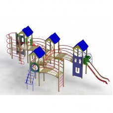 Игровой комплекс для детской площадки "Крепость друзей", поддон 1,5м DIO-718